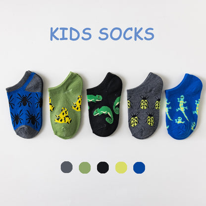 2023 Summer Children's Socks Thin Breathable Socks for Boys and Girls 3-9 Years Old Children's Boat Socks Invisible Short Style Wholesale Manufacturer 