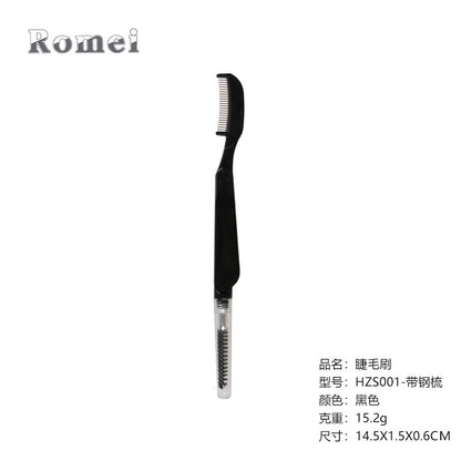 Dual-purpose stainless steel eyelash brush, eyelash comb, eyebrow comb, makeup mascara brush 