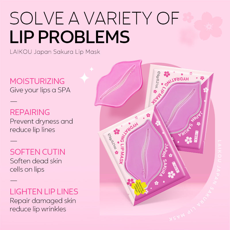 LAIKOU Sakura Lip Mask 6g Moisturizing and Elastic Lip Cosmetics English Packaging Cross-Border Supply 