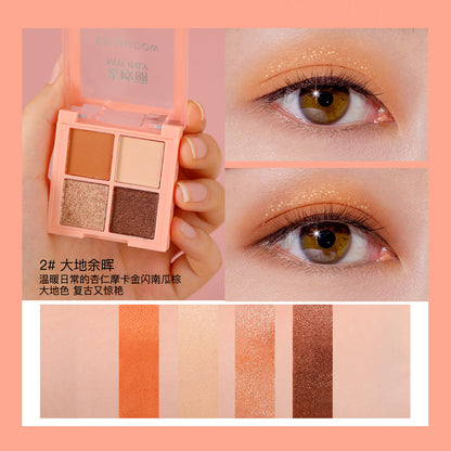 Maioli Colorism လေးရောင် Eyeshadow ကျောင်းသားပါတီ တိုက်ရိုက်ထုတ်လွှင့်မှု အင်တာနက် Celebrity Multicolor Pearlescent Earth Color Eyeshadow Palette 