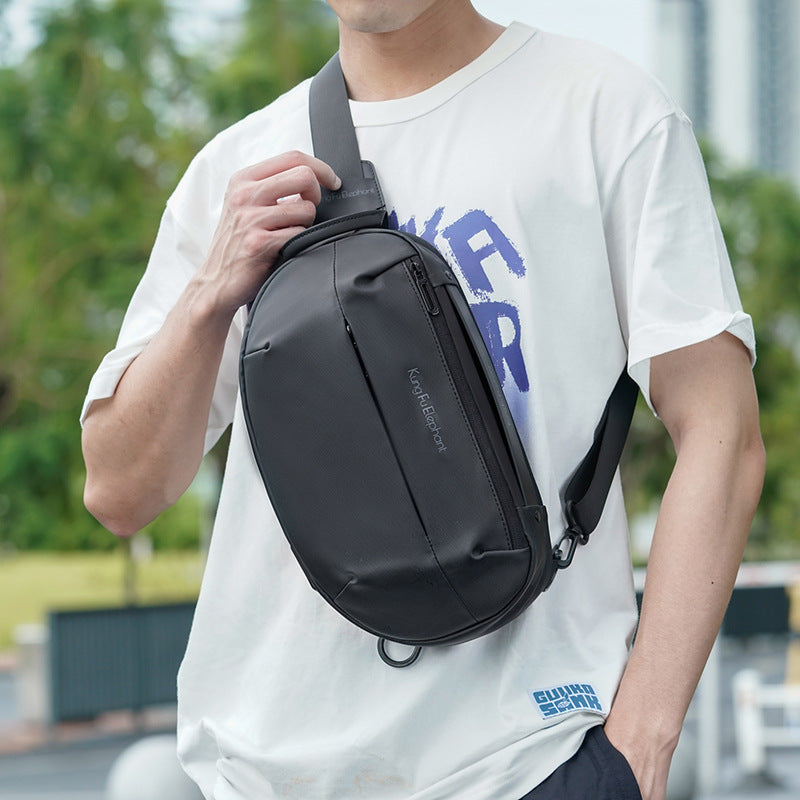 Men's Chest Bag Messenger Bag Large Capacity USB Fast Charging Messenger Sports Chest Bag Men's Messenger Chest Bag