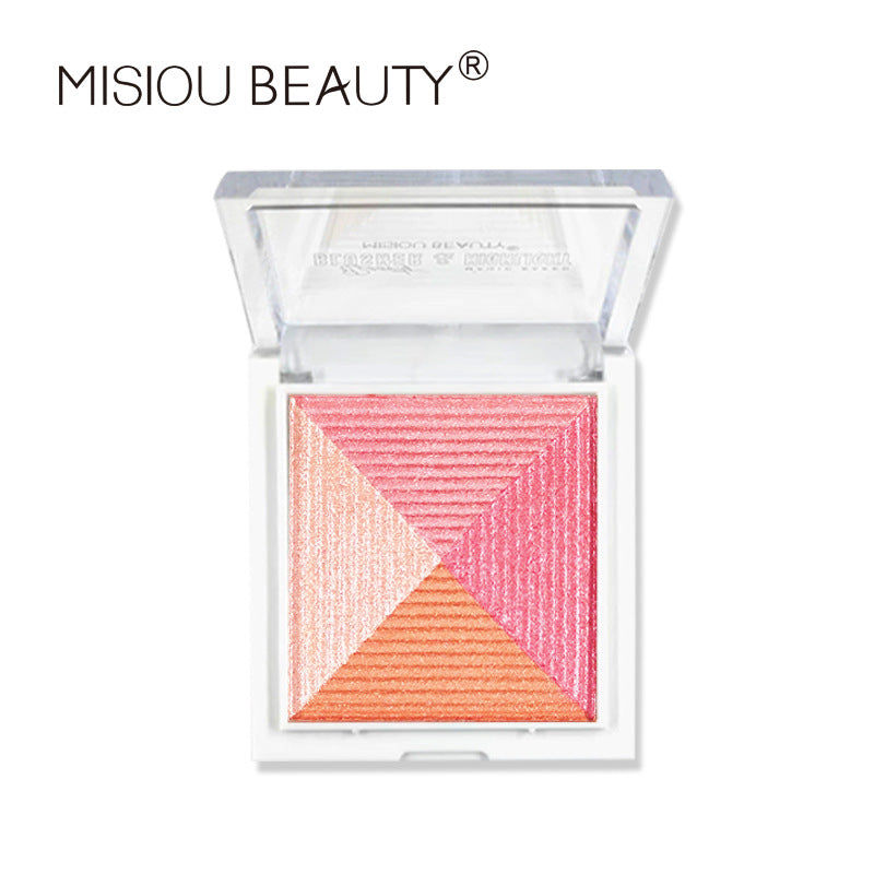 MISIOU BEAUTY cross-border high-gloss blush eyeshadow palette glitter nude makeup brightens and contours three-dimensional high-gloss 