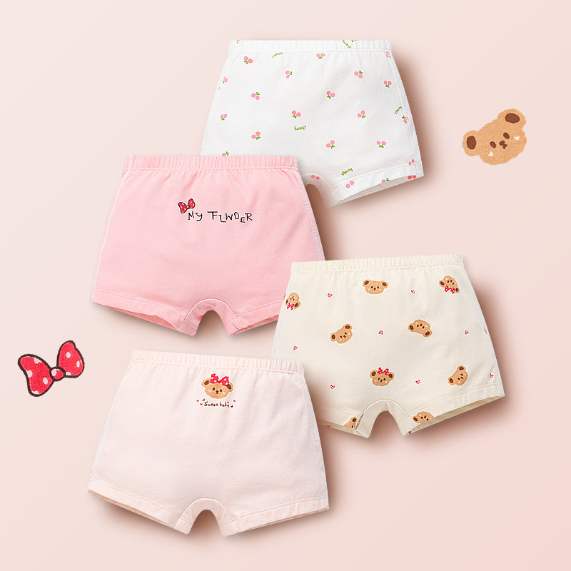 Children's underwear girls boys underwear pure cotton baby A-type shorts four-corner big children cartoon