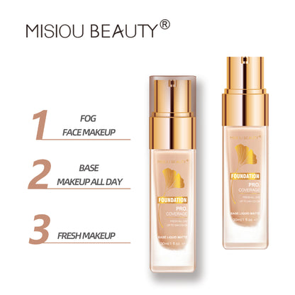 MISIOU BEAUTY Clear Concealer Liquid Foundation Waterproof Oil Control Face Correcting Concealer Setting Makeup Refreshing Moisturizing Powder 