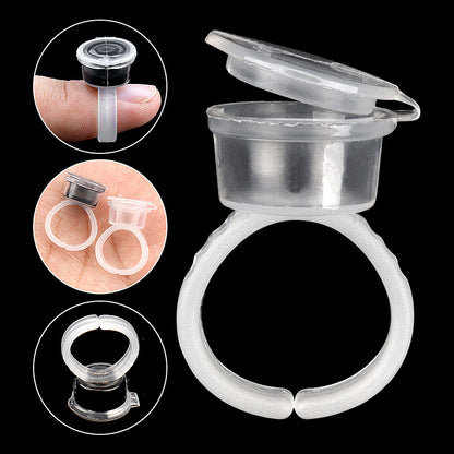 Wholesale eyelash grafting glue color cup transparent flip-top glue ring cup 50/bag opp bag 