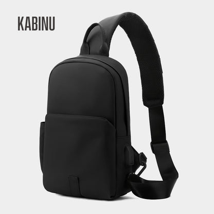 Kabinu new chest bag bag film business casual shoulder bag lightweight mobile phone bag usb student crossbody bag 