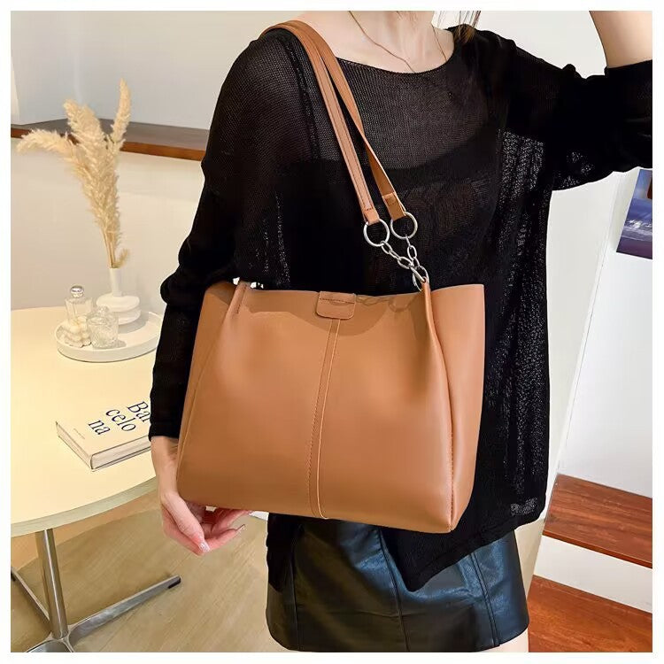 Large-capacity bag women's summer 2022 new trendy tote bag commuter bag college students class shoulder bag shopping bag 