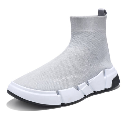 New trendy men's shoes summer single-layer thin socks shoes men's breathable slip-on high-top student sports shoes men 