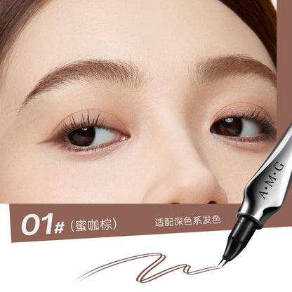 AMG two-pronged eyebrow pencil, each root is distinct, wild eyebrow water eyebrow pencil, eyeliner, waterproof, female and male special water eyebrow pencil 