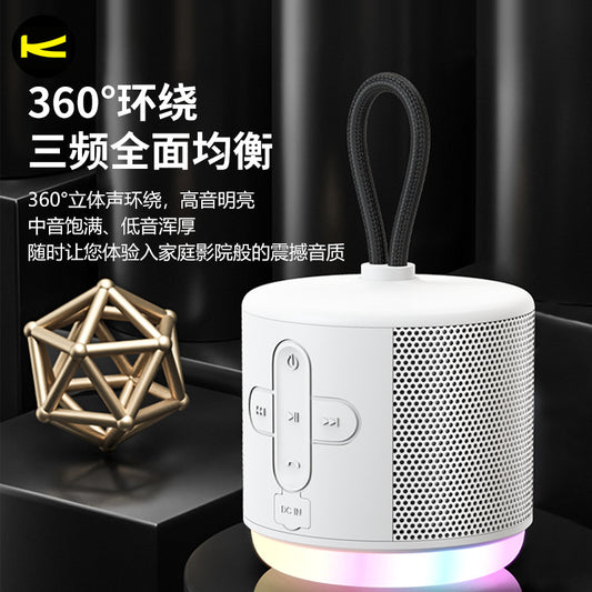 Casino K16 Bluetooth 5.0 Mini LED ရောင်စုံအသံ မိုဘိုင်းကွန်ပြူတာ ကြိုးမဲ့ Subwoofer အသေးစား Steel Cannon စပီကာ