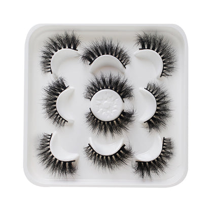 dingsen false eyelashes factory cross-border stable supply of explosive hair, a total of 5 pairs of messy thick eyelashes 