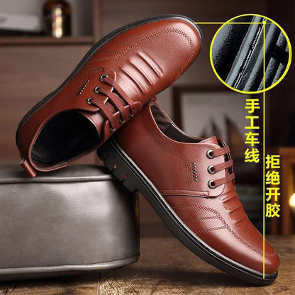 2022 Men's Leather Shoes Genuine Leather Soft Sole Soft Leather Casual Shoes British Versatile Spring Breathable Business Formal Men's Shoes 