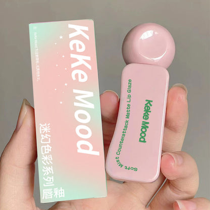 kekekmood psychedelic colour series lip glaze matte matte white non-stick နှုတ်ခမ်းနီ ကျောင်းသား မော်ဒယ် တတ်နိုင်သည် 