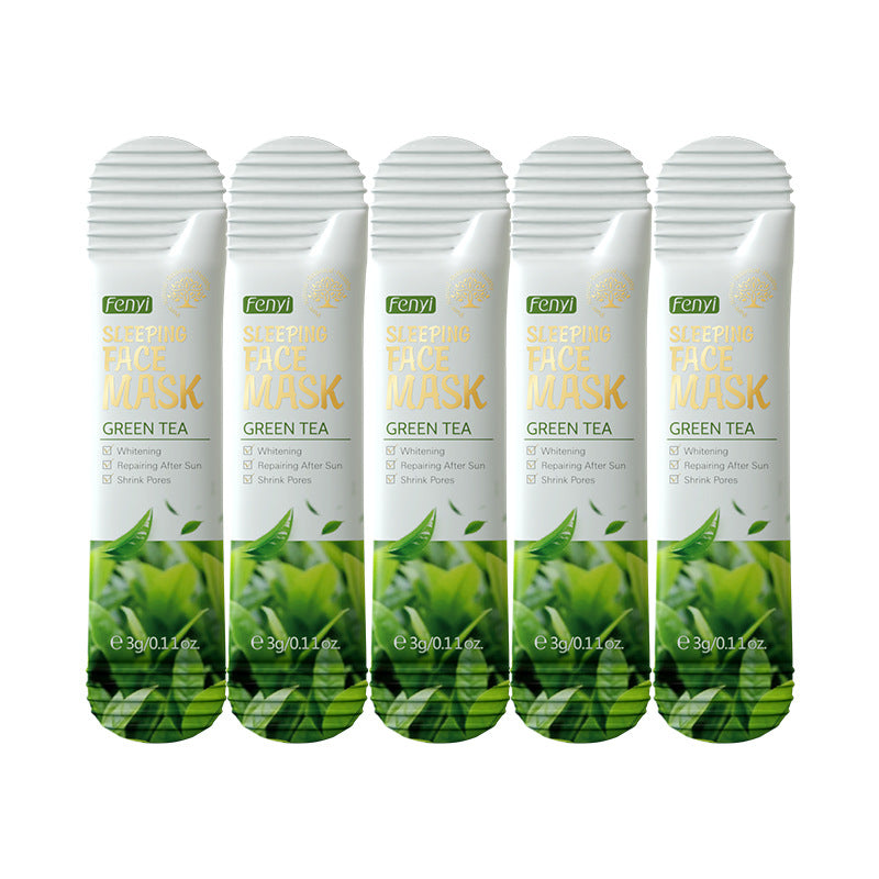 Fenyi Green Tea No-Rinse Sleeping Mask 3g Night Moisturizing Facial Skin Care Products နယ်စပ်ဖြတ်ကျော် ထောက်ပံ့ရေး 1 Pack 