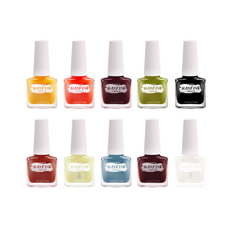 Douyin Maxfine water-based nail polish, no baking, quick drying, peelable nail polish, whitening, student spot wholesale 