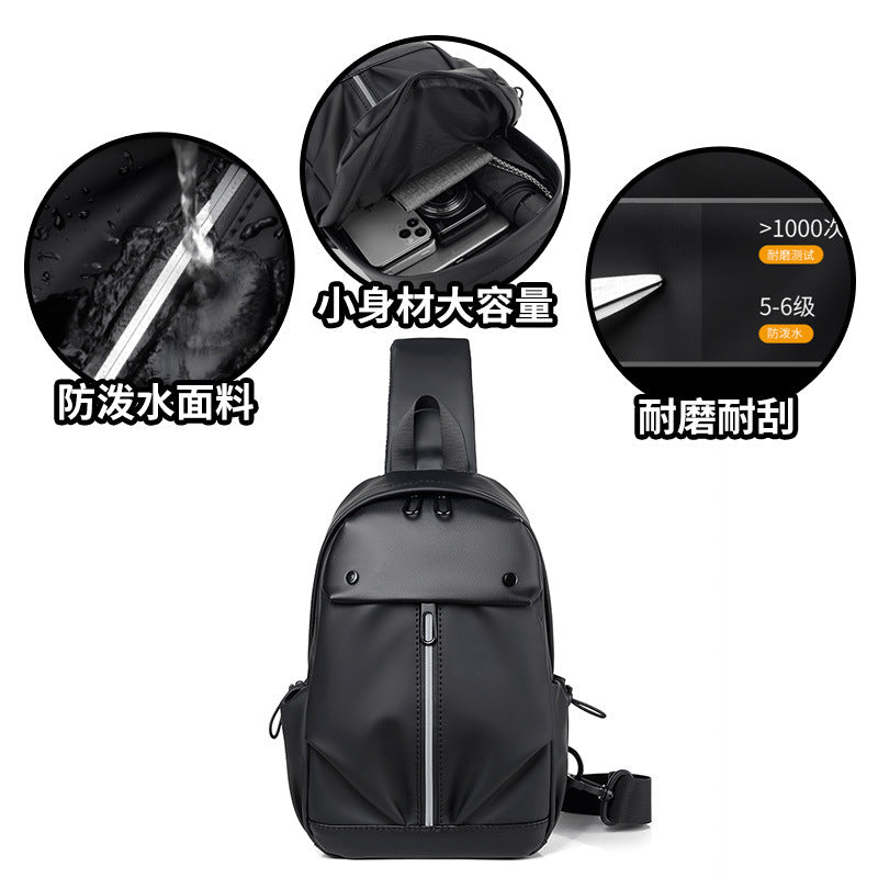 Men's Bag New Nylon Messenger Bag Fashion Commuter Chest Bag Large Capacity Shoulder Bag Casual Lightweight Travel Messenger Bag 