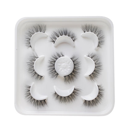 dingsen false eyelashes factory cross-border stable supply of explosive hair, a total of 5 pairs of messy thick eyelashes 