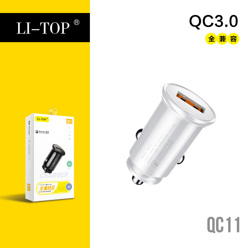 Rio Tinto 18W Mini Fast Charge Flash Charge USB Port Car Charger Car Universal 3A မိုဘိုင်းလ်ဖုန်း QC3.0 အားသွင်းကိရိယာ