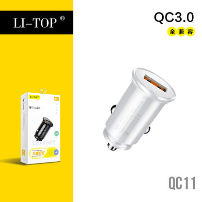 Rio Tinto 18W Mini Fast Charge Flash Charge USB Port Car Charger Car Universal 3A မိုဘိုင်းလ်ဖုန်း QC3.0 အားသွင်းကိရိယာ