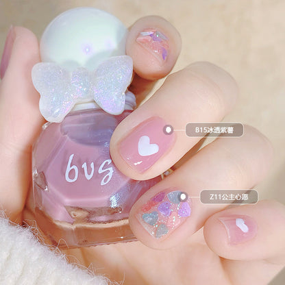 BVG small diamond nail polish no baking quick drying water-based tearable multi-color whitening nail polish spot one piece delivery 