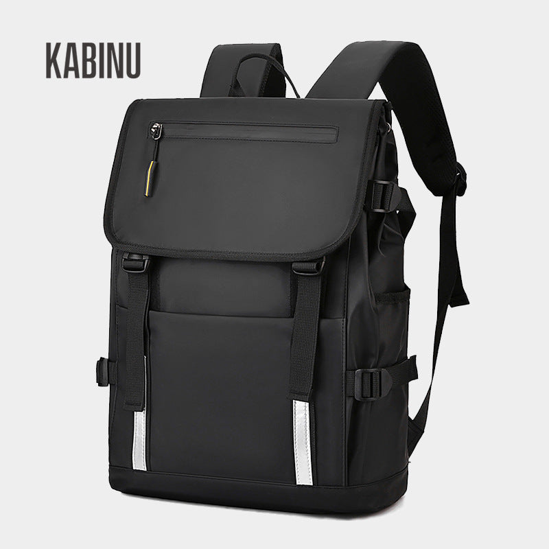 Kabinu casual backpack reflective strips Oxford cloth business computer bag middle school student school bag simple outdoor backpack 