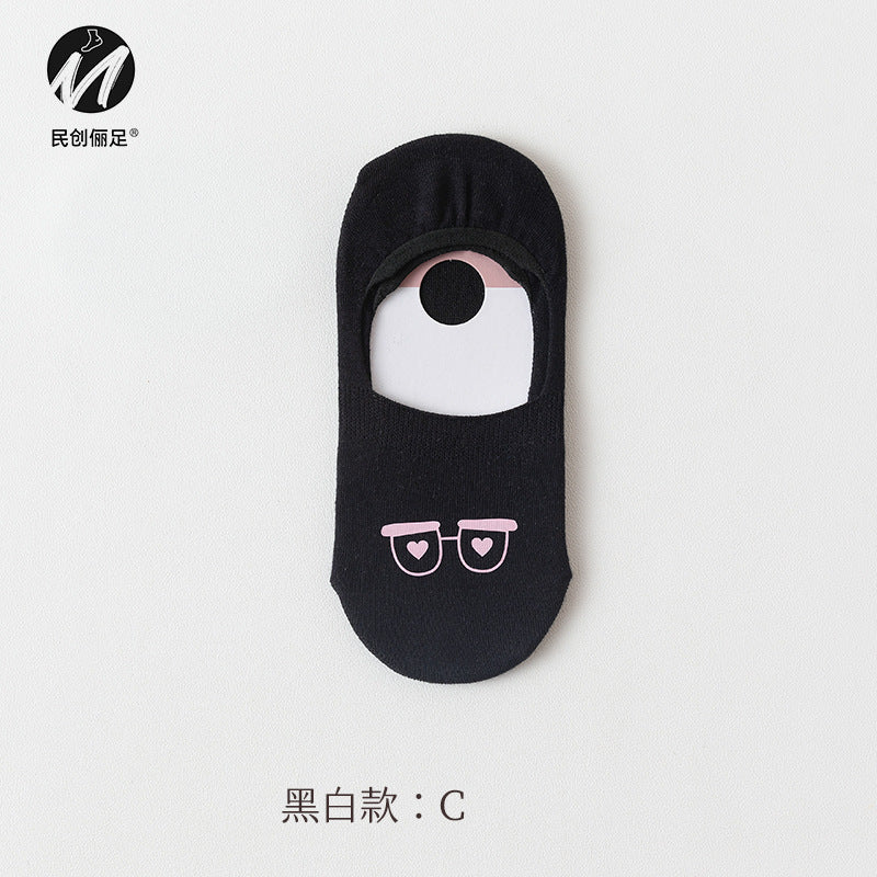 Invisible socks women's non-slip and shallow mouth spring and summer thin cotton Japanese summer women's socks boat socks women 