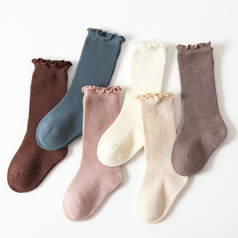 New spring and autumn baby socks type a baby stockings newborn ear edge loose socks children's cotton socks