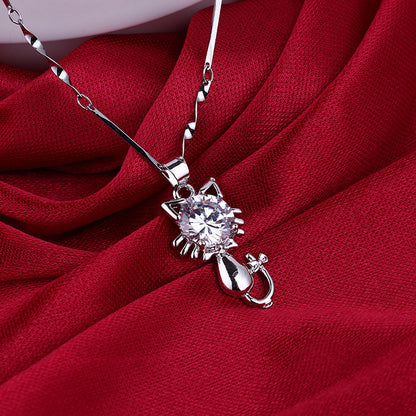 Korean version of the best-selling necklace collection color-preserving hypoallergenic zircon necklace simple temperament geometric heart-shaped necklace for women 