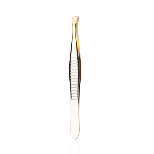 Spot high-end horizontal stripe gold eyebrow clip eyebrow trimming tweezers gold oblique eyebrow trimming tool 