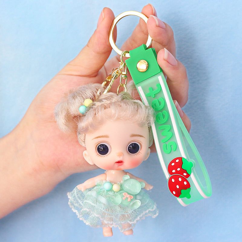 Yade Barbie doll 12 cartoon keychains 10 cm bag pendant girl Children's Day gift 