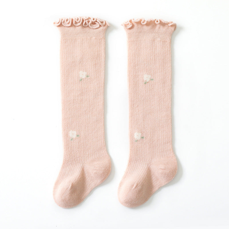 Summer new baby socks mesh thin newborn a type baby anti-mosquito socks over the knee socks cotton socks 