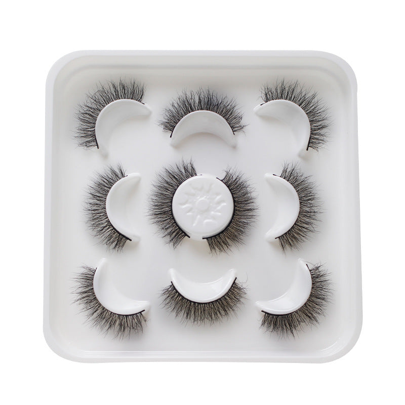 dingsen false eyelashes factory cross-border stable supply of explosive hair, a total of 5 pairs of messy thick eyelashes 