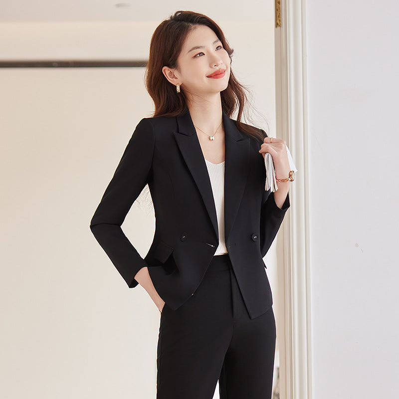 White suit jacket female spring and autumn professional wear temperament goddess fan workplace formal wear small casual suit suit 