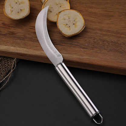 Yuandian stainless steel fruit pineapple knife steel handle peel banana small scimitar sharp peeling melon fruit vegetable knife 