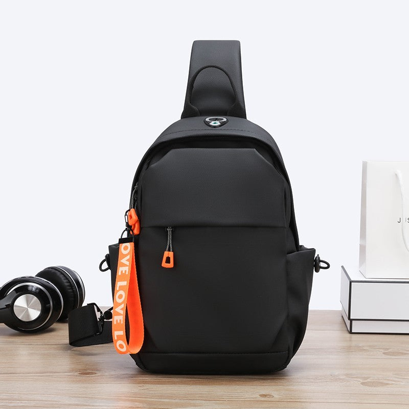 Japanese Simple Chest Bag Outdoor Sports Water Resistant Chest Bag Oxford Cloth Men's Casual One Shoulder Messenger Bag Cross Border 