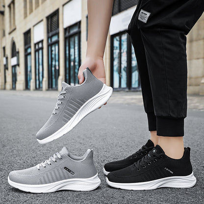 Shoes men's 2023 summer new fly-woven mesh breathable single shoes foreign trade wholesale soft bottom comfortable casual shoes men's shoes 