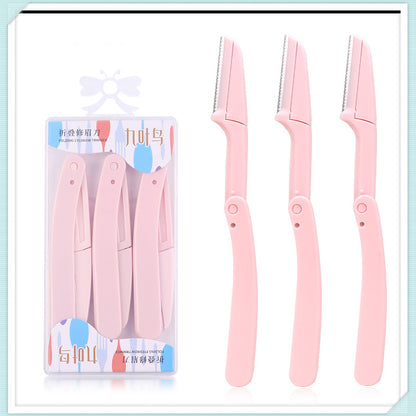 Eyebrow Trimmer 3 Pack Beauty Tool Foldable Eyebrow Shaper for Women Anti-Scratch Beginner Safety Set Source Manufacturer