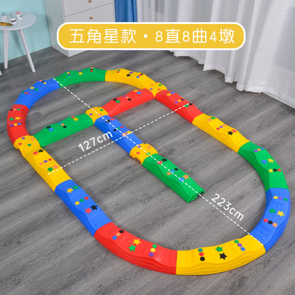 Children's toy single-plank bridge balance wood indoor home sensory integration training equipment kindergarten foot tactile balance board 