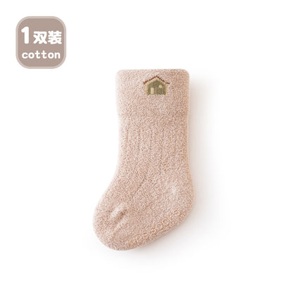 23 autumn and winter thick warm baby socks non-slip baby floor socks newborn socks a class children's socks