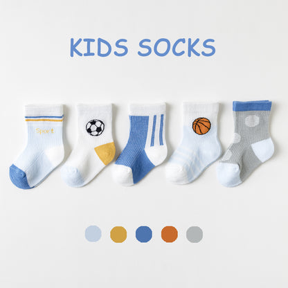 2023 Children's Socks Spring and Summer Mesh Sports Breathable Cotton Medium Tube Durable Baby Baby Socks Manufacturer Wholesale 