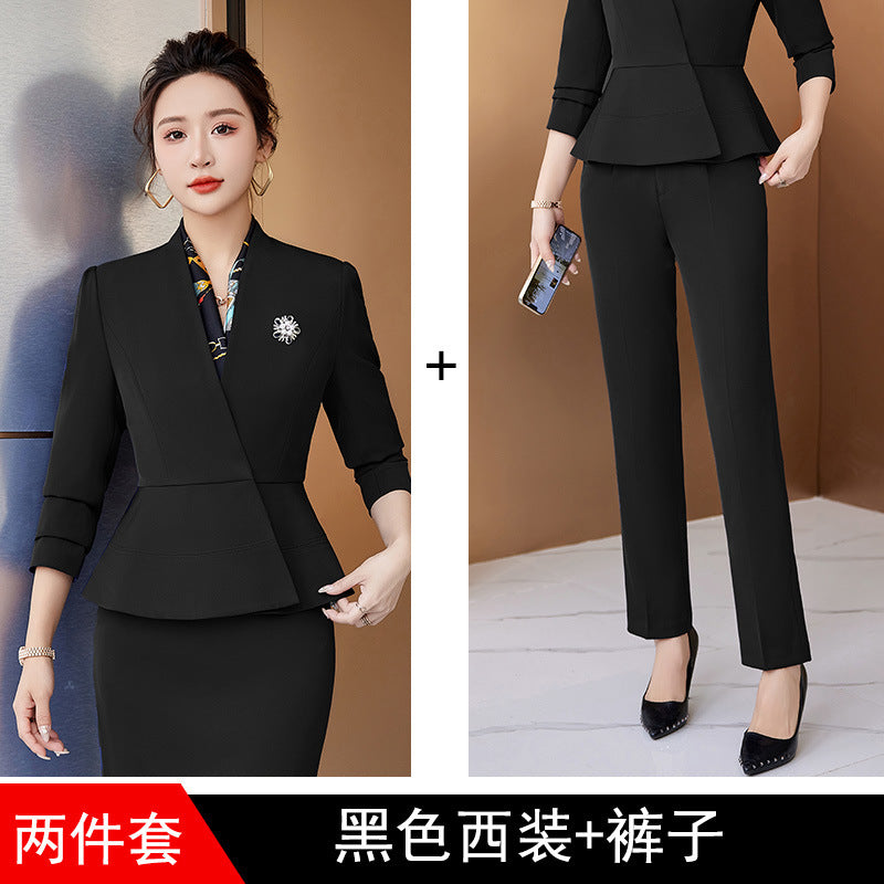 Professional suit female skirt suit white suit jacket suit fashion 4S business formal dress female beautician overalls 