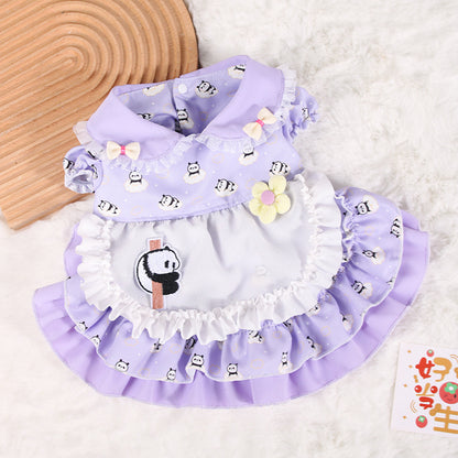 Spring and summer thin breathable pet clothing Teddy Corgi dog cat Lolita skirt ins princess style skirt 