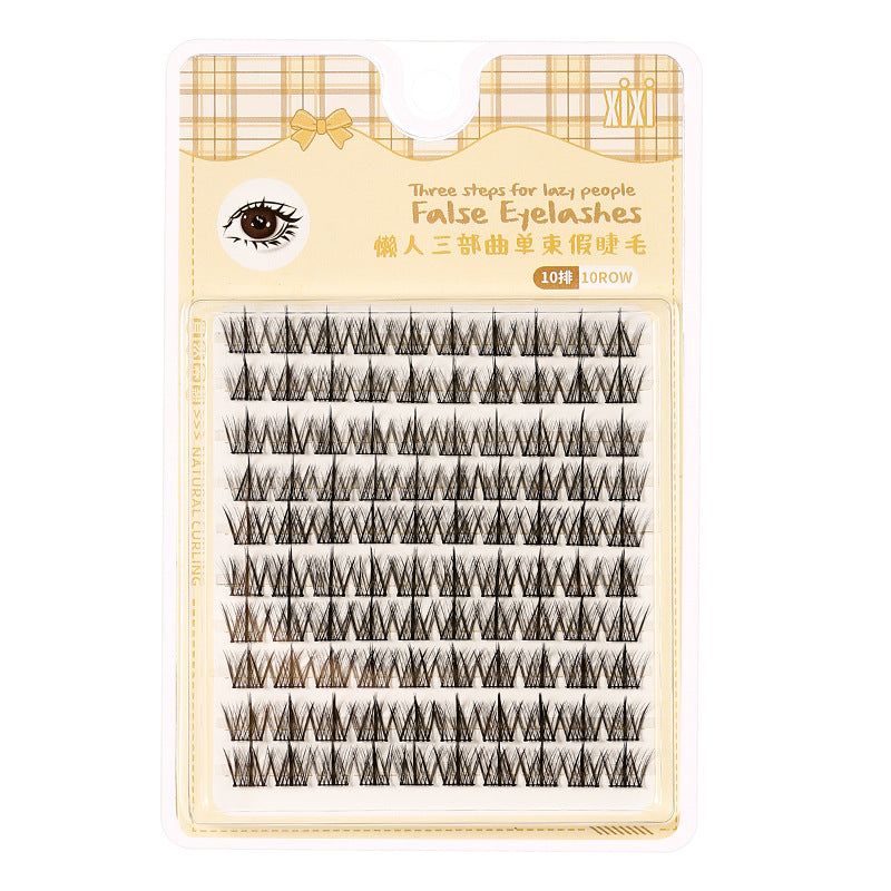 xixi spire wheat ear false eyelashes 10 rows large capacity natural simulation thick super thin stem segmented eyelashes 