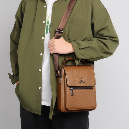 Men's Messenger Bag Business Shoulder Bag Hanging Bag Retro Casual Waterproof Large Capacity Messenger Bag ဒေါင်လိုက်လက်ကိုင်အိတ် အမျိုးသားများ