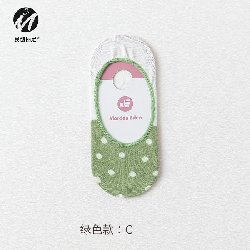 Invisible socks women's non-slip and shallow mouth spring and summer thin cotton Japanese summer women's socks boat socks women 