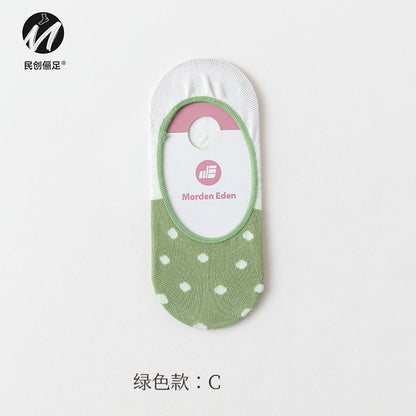 Invisible socks women's non-slip and shallow mouth spring and summer thin cotton Japanese summer women's socks boat socks women 