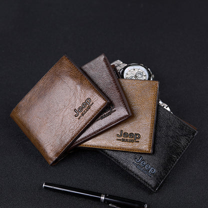 2021 Fashion New Men's Short Wallet Run Jianghu Portable Student Wallet Card Holder Summer Casual Men's Models 