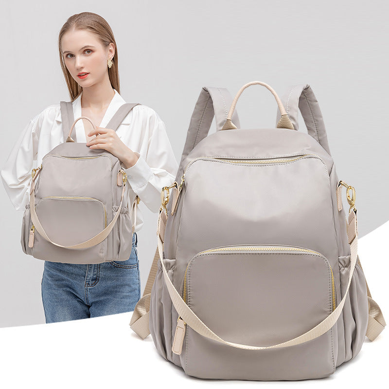 Anti-theft Oxford cloth backpack women's bag 2023 new Korean version trendy and versatile fashionable nylon canvas travel small backpack