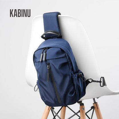 Kabinu new chest bag outdoor casual shoulder bag business commuter mobile phone bag solid color lightweight messenger bag men's trendy 