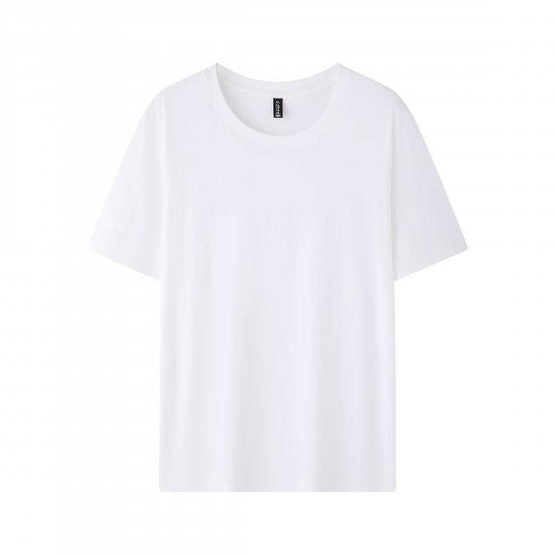 180g heavy cotton short-sleeved t-shirt men's round neck loose pure white trendy bottoming shirt half-sleeved couple outfit small white t 